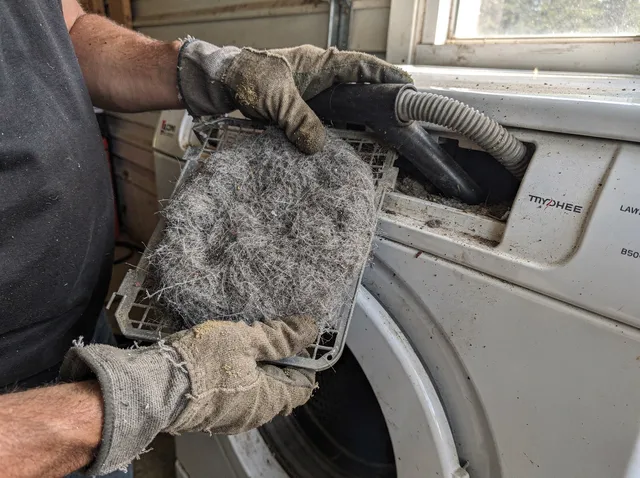 Cleaning Dryer Lint Trap in Trumbull Center